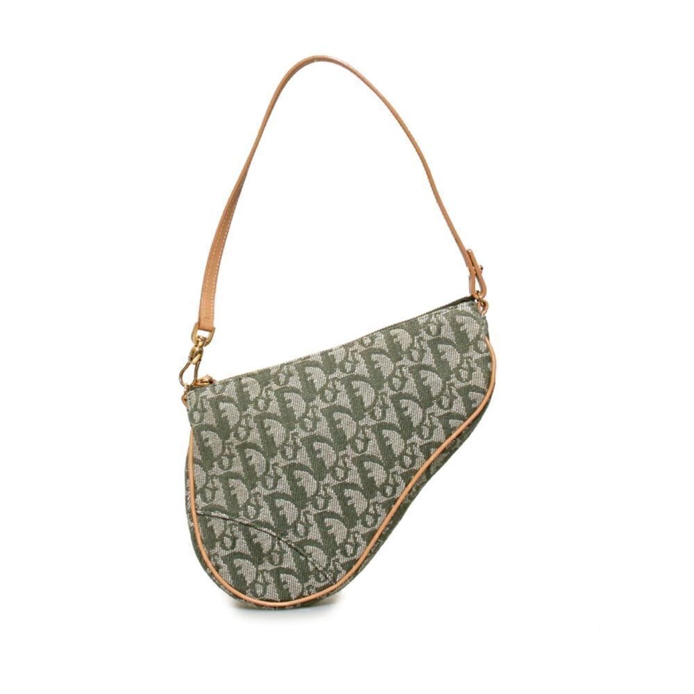 Dior Logo Saddle Bag Khaki Green